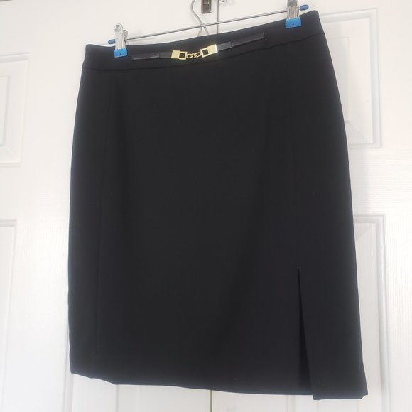 Express Black Pencil Skirt- Gold Hardware - Size 10 - Picture 2 of 12
